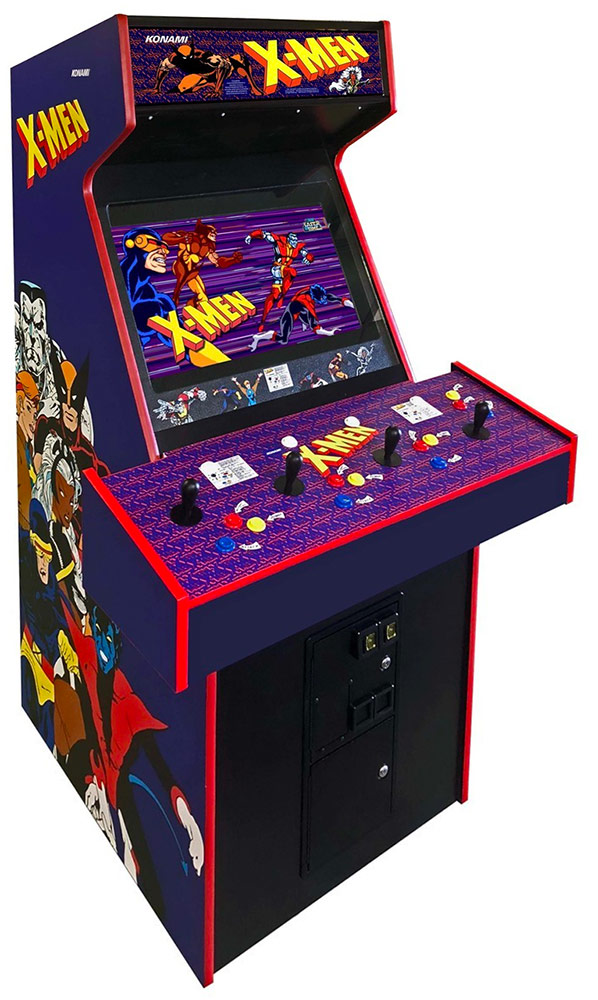 The six videogame cabinet on the left side of the arcade are the
